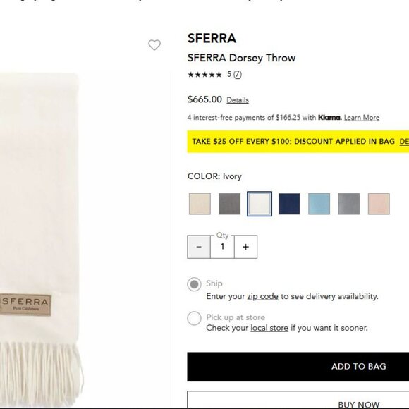 Sferra Dorsey Cashmere Throw or Wrap {{{SHRUNK}}} - Picture 2 of 11